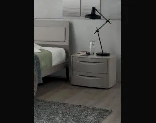 Comodino King in melaminico laccato Grigio di Maronese Acf