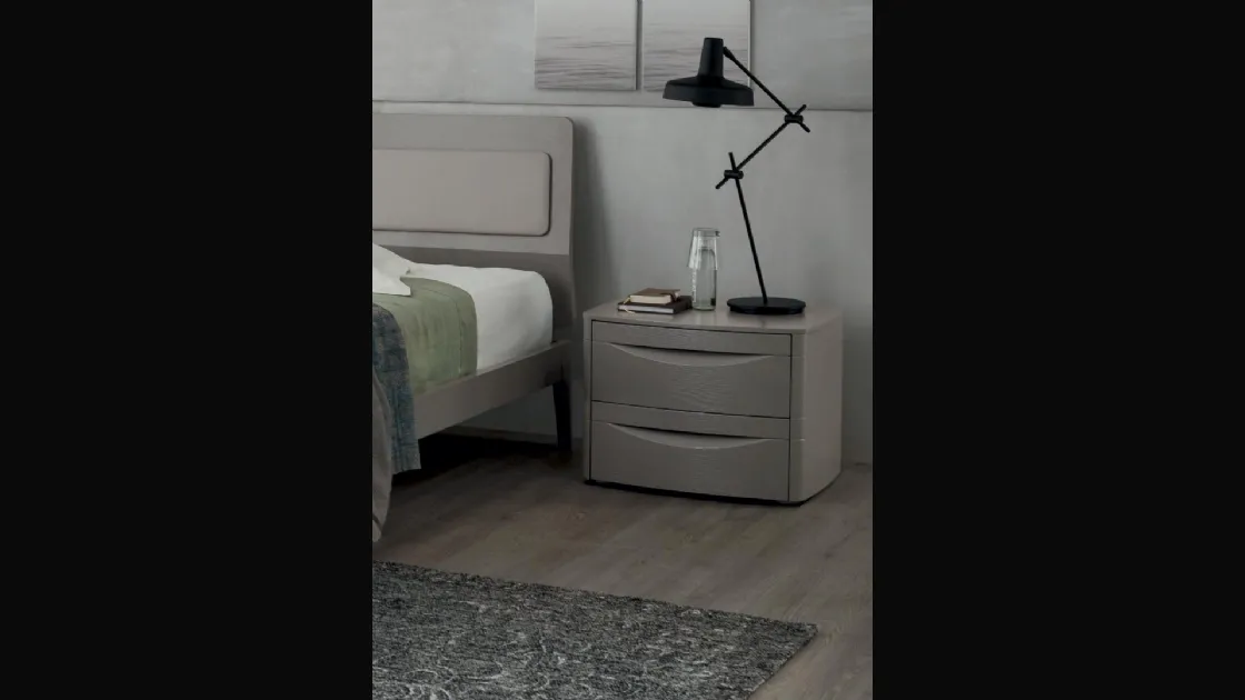 Comodino King in melaminico laccato Grigio di Maronese Acf