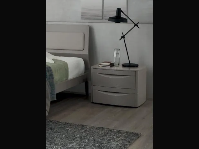 Comodino King in melaminico laccato Grigio di Maronese Acf