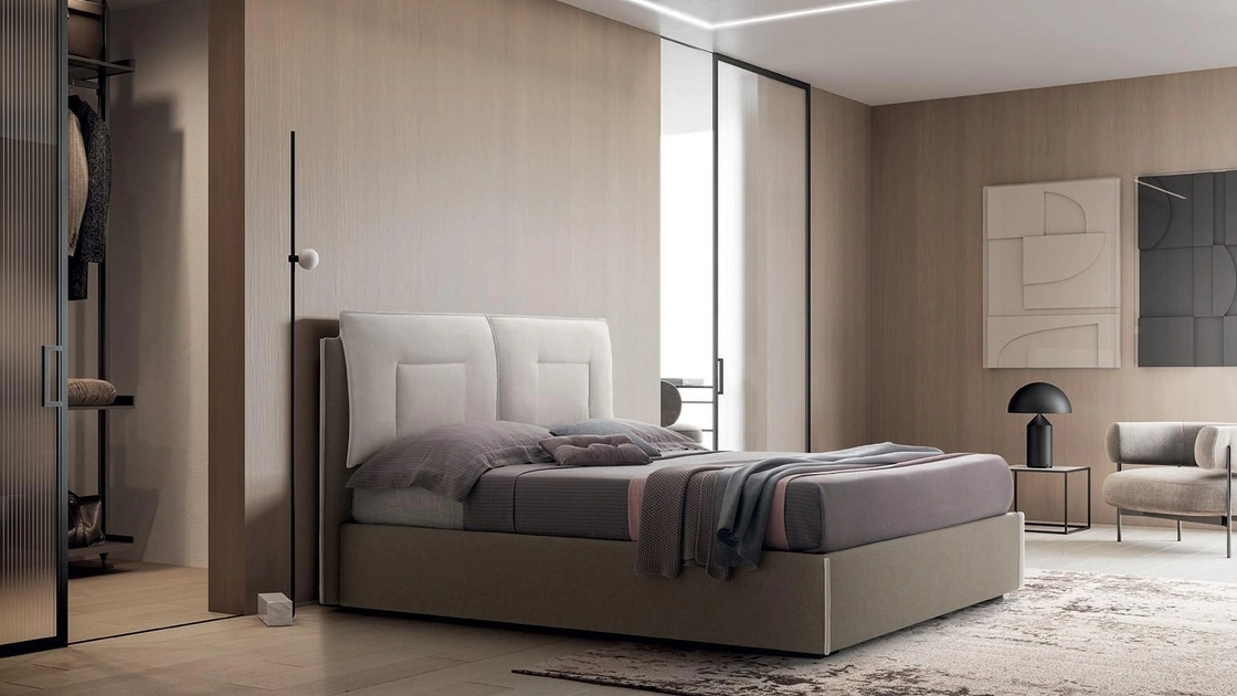 Letto a una piazza e mezza in tessuto Arley di Felis