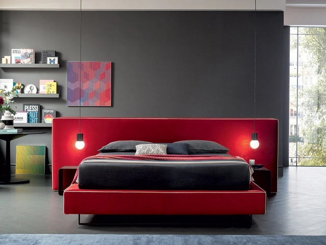 Letto in tessuto dal design lineare ed essenziale Bowie di Felis