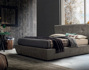 Letto in tessuto dalle linee geometriche Chris di Felis