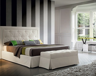 Letto in tessuto con testiera Adrian di Felis