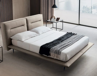 Letto con testiera in tessuto imbottito Moonlight di Felis