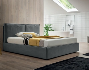 Letto con testiera imbottita George di Felis