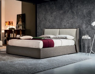 Letto imbottito in tessuto con testiera Kevin di Felis