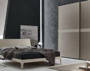 Letto matrimoniale con testiera Smart in melaminico Frassino Juta di Maronese Acf