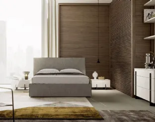 Letto in tessuto con box contenitore Otello di Murobianco
