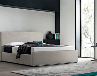 Letto in tessuto con testiera Murphy di Felis