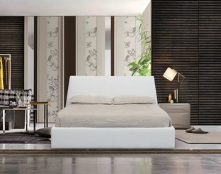 Letto in pelle Londra con contenitore di Nicoletti Home