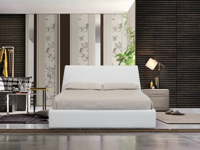 Letto in pelle Londra con contenitore di Nicoletti Home