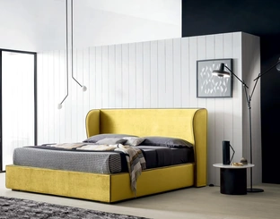 Letto in tessuto con testiera imbottita dalle forme arrotondate Paris di Felis