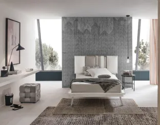 Letto Santorini alla Francese con testiera in tessuto imbottito di Target Point