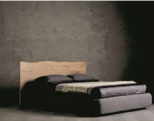 Letto con testiera in legno e box contenitore Wood di Alta Corte