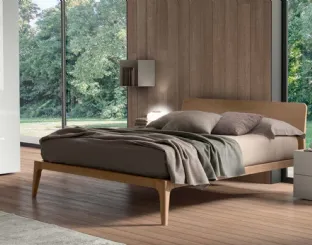 Letto moderno in legno con testiera Zenit di Morassutti