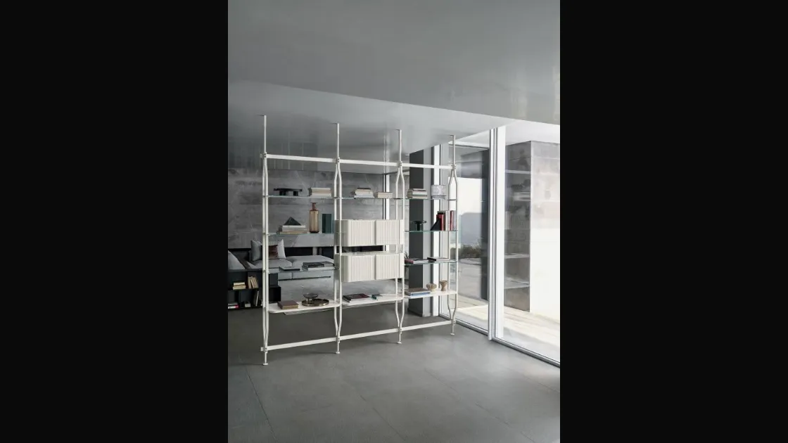 Libreria divisoria in 5 variabili Charlotte a soffitto Bontempi