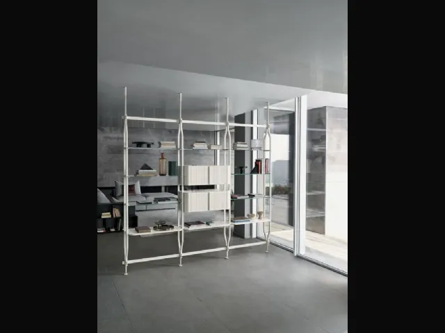 Libreria divisoria in 5 variabili Charlotte a soffitto Bontempi
