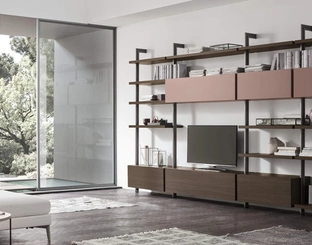 Libreria Sistema O Pen - Comp SU2127 in melaminico e laccato di Maronese