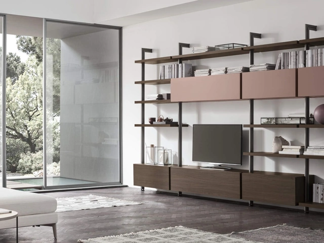 Libreria Sistema O Pen - Comp SU2127 in melaminico e laccato di Maronese