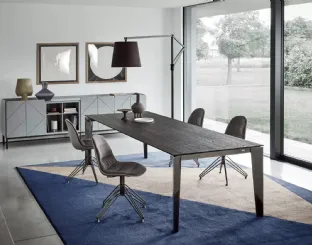 Madia Pica Legno Laccato Decorato Grigio chiaro di Bontempi