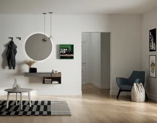 Mobile ingresso con cassetto integrato in lavvato opaco e Rovere Castoro Sessanta 04 di Birex