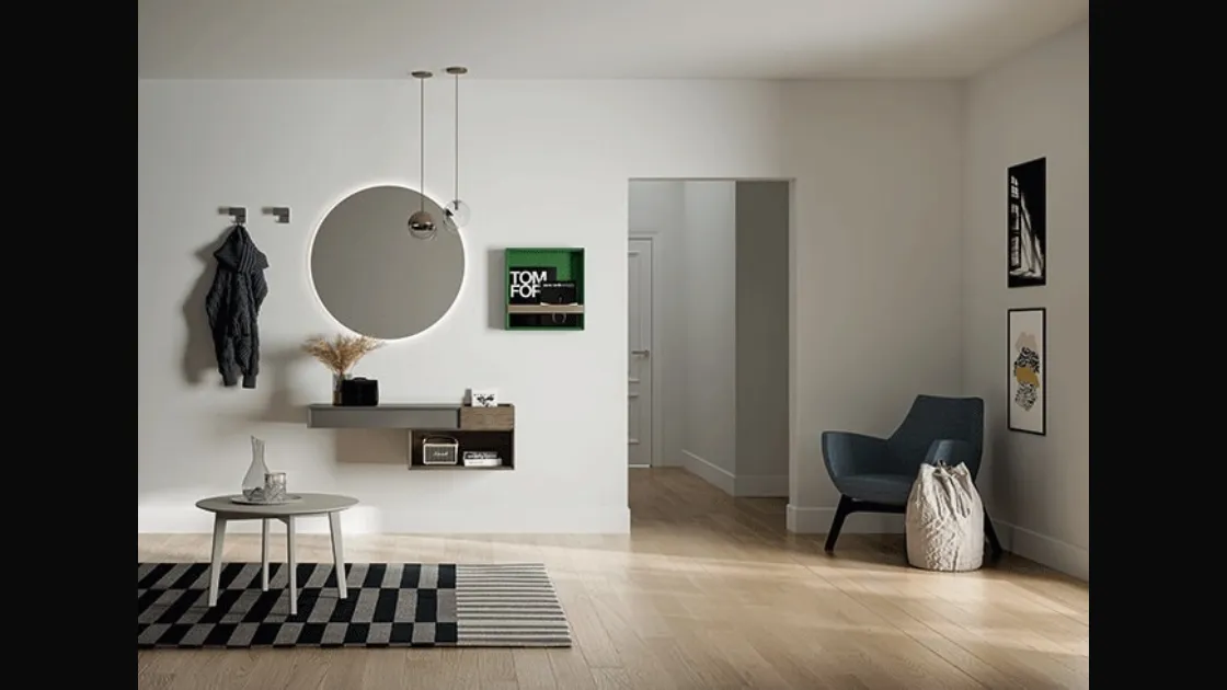 Mobile ingresso con cassetto integrato in laccato e melaminico Sessanta 04 di Birex