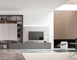 Parete Attrezzata Seta Sistema Spalla Comp SA2203 di Maronese