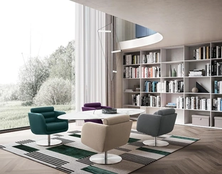 Poltroncina imbottita in tessuto sfoderabile Tubes di Felis