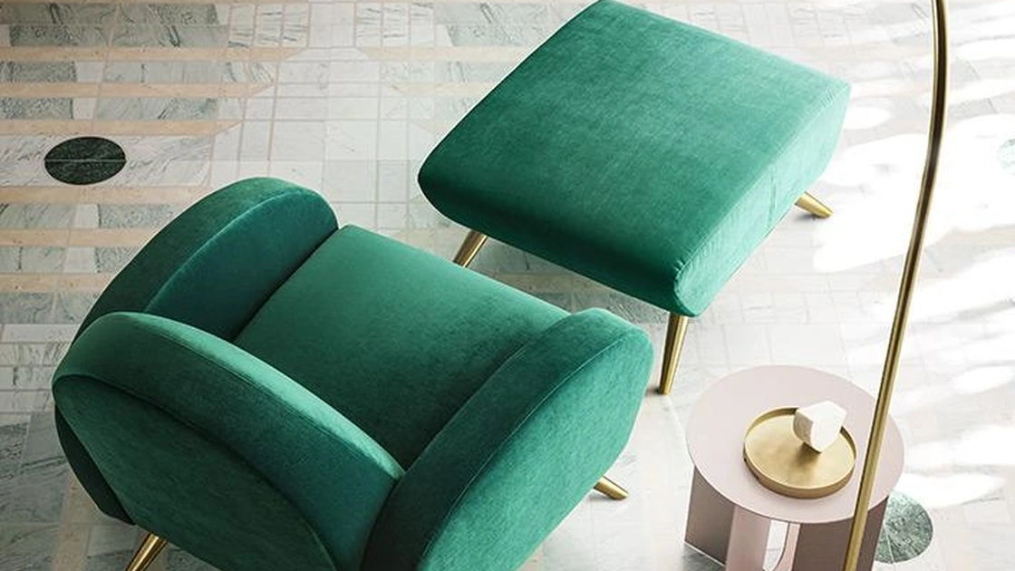 Poltrona in tessuto con piedini in metallo Wendy di Felis