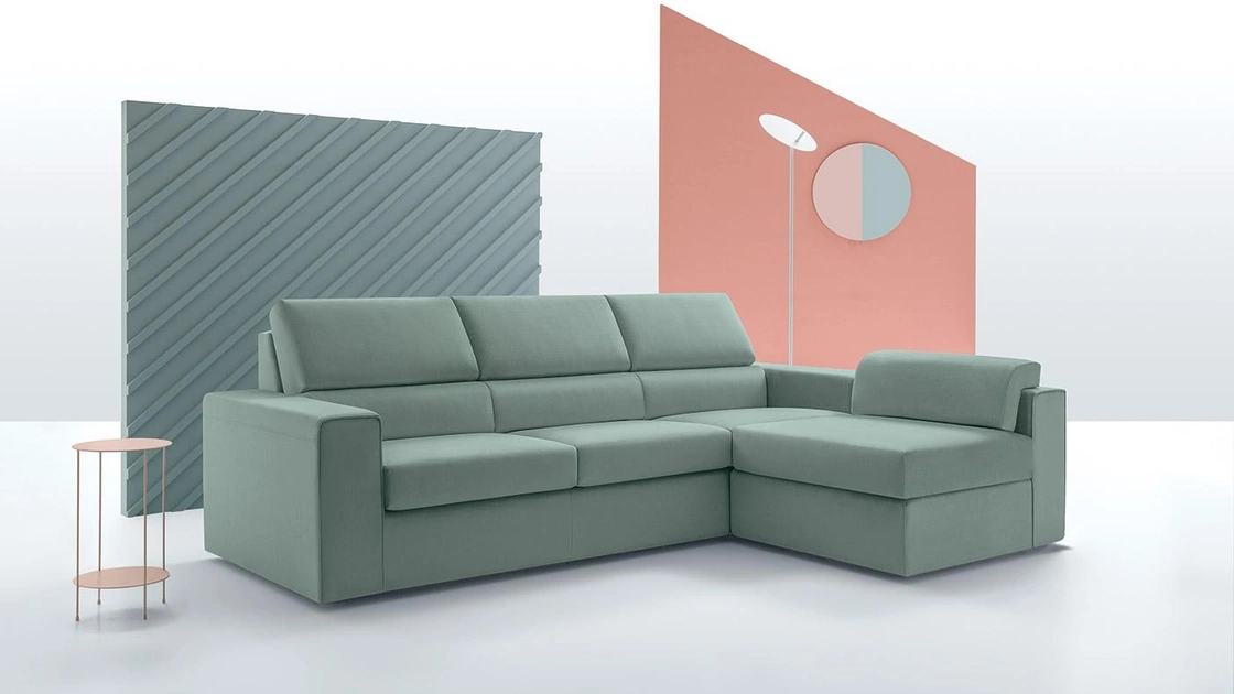 Divano in tessuto con penisola Bloom di Felis