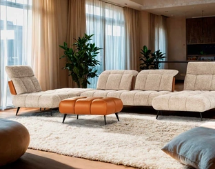 Divano con penisola Dance in tessuto imbottito di Nicoletti Home