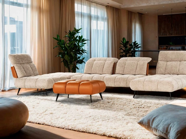 Divano con penisola Dance in tessuto imbottito di Nicoletti Home