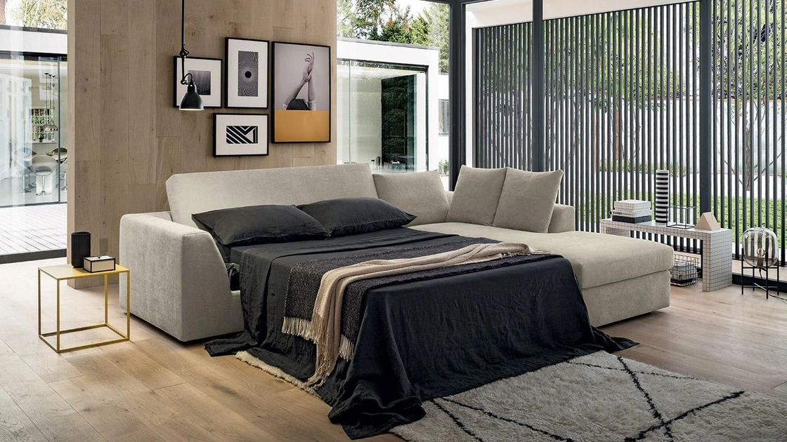 Divano Letto matrimoniale in tessuto Aston di Felis