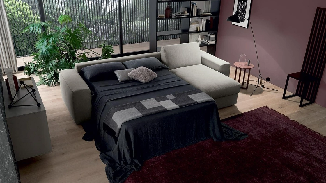 Divano Letto matrimoniale in morbido tessuto imbottito Spike di Felis