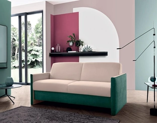 Divano Letto lineare in tessuto bicolore Vegas di Felis