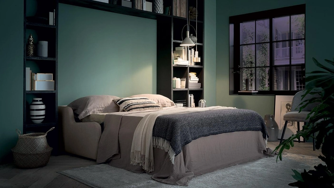 Divano Letto matrimoniale in tessuto Zack di Felis