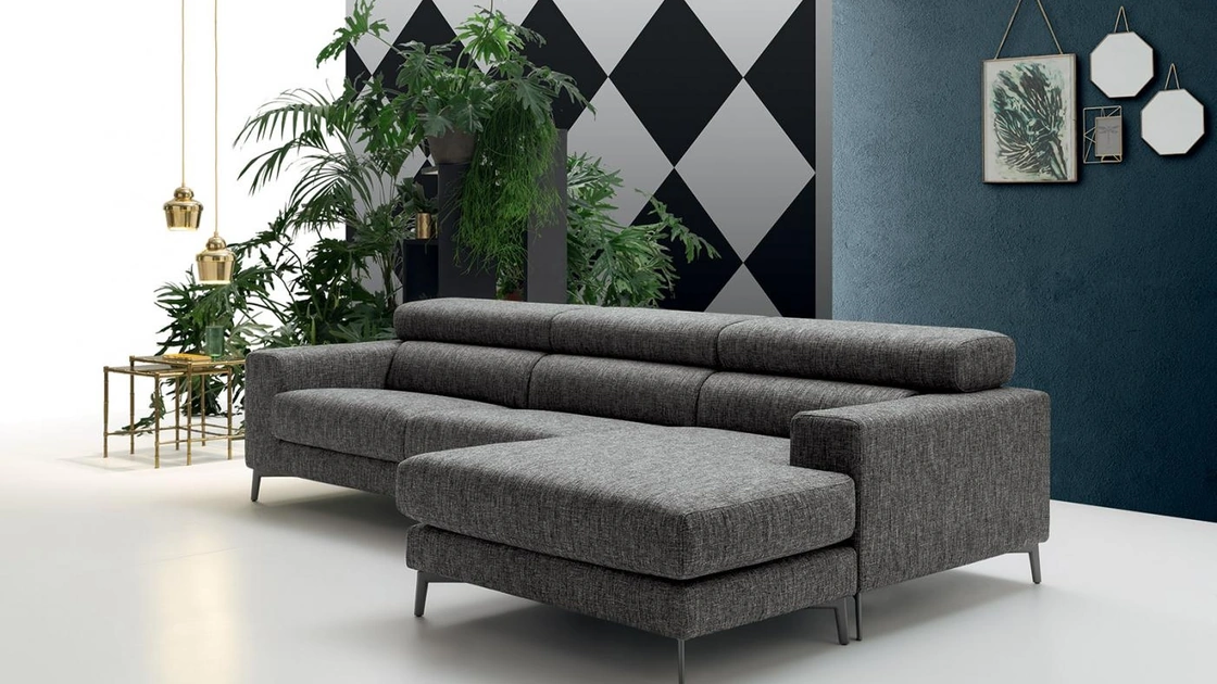 Divano in tessuto con penisola Fred di Felis