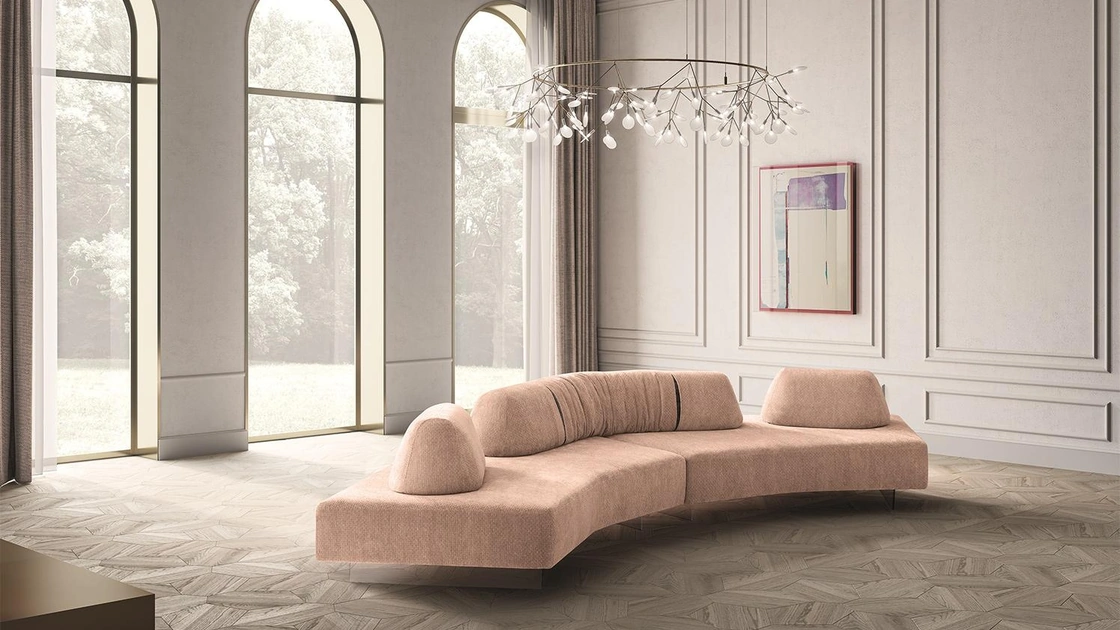 Divano in tessuto con piedini trasparenti Gravity di Felis