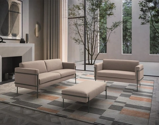 Divano lineare in tessuto con struttura in metallo tubolare a vista Icon di Felis