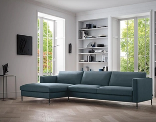 Divano in tessuto con penisola Larson di Felis