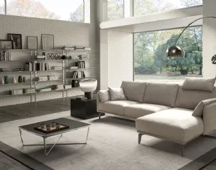Divano moderno in tessuto con penisola Living Minimal di Samoa