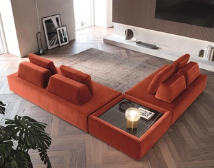 Divano componibile in tessuto Platform di Felis