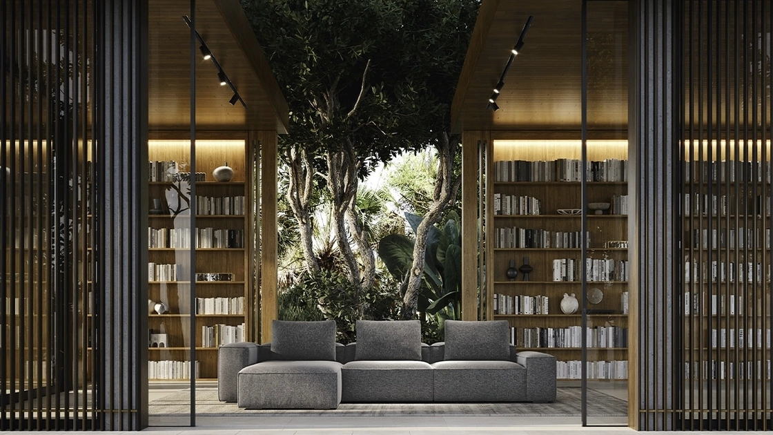 Divano con penisola Reverso di Felis