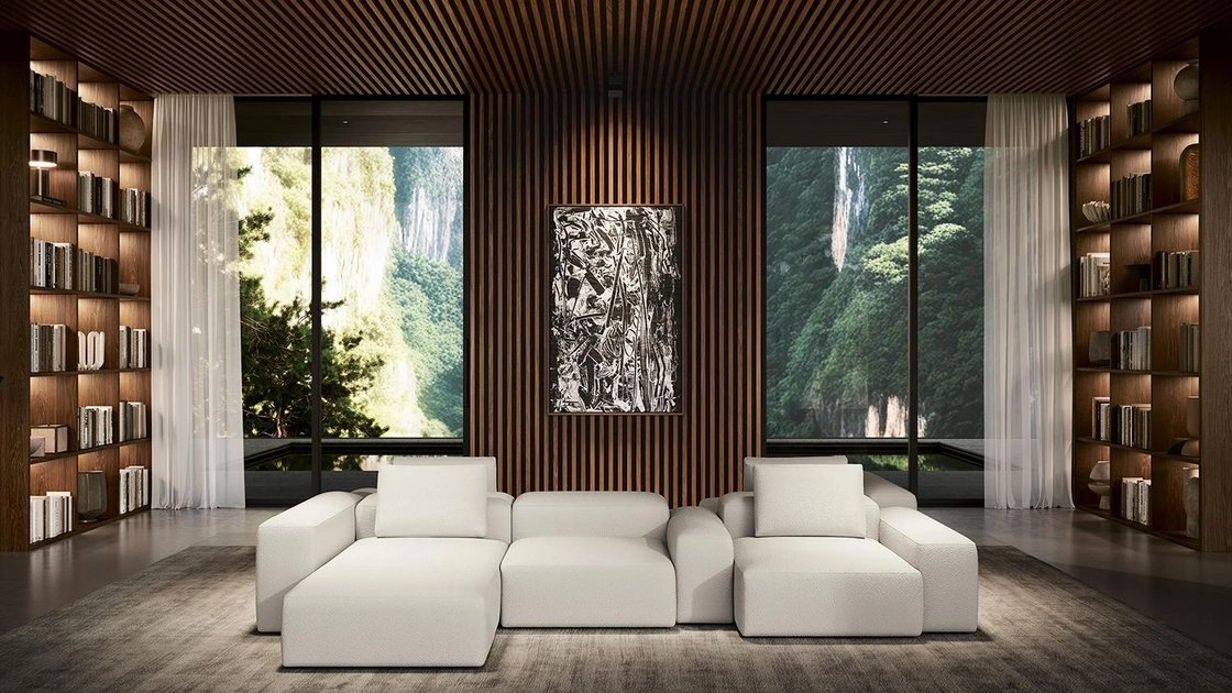 Divano con penisola Reverso di Felis