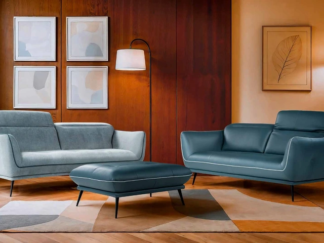 Salotto Spritz in pelle e tessuto di Nicoletti Home