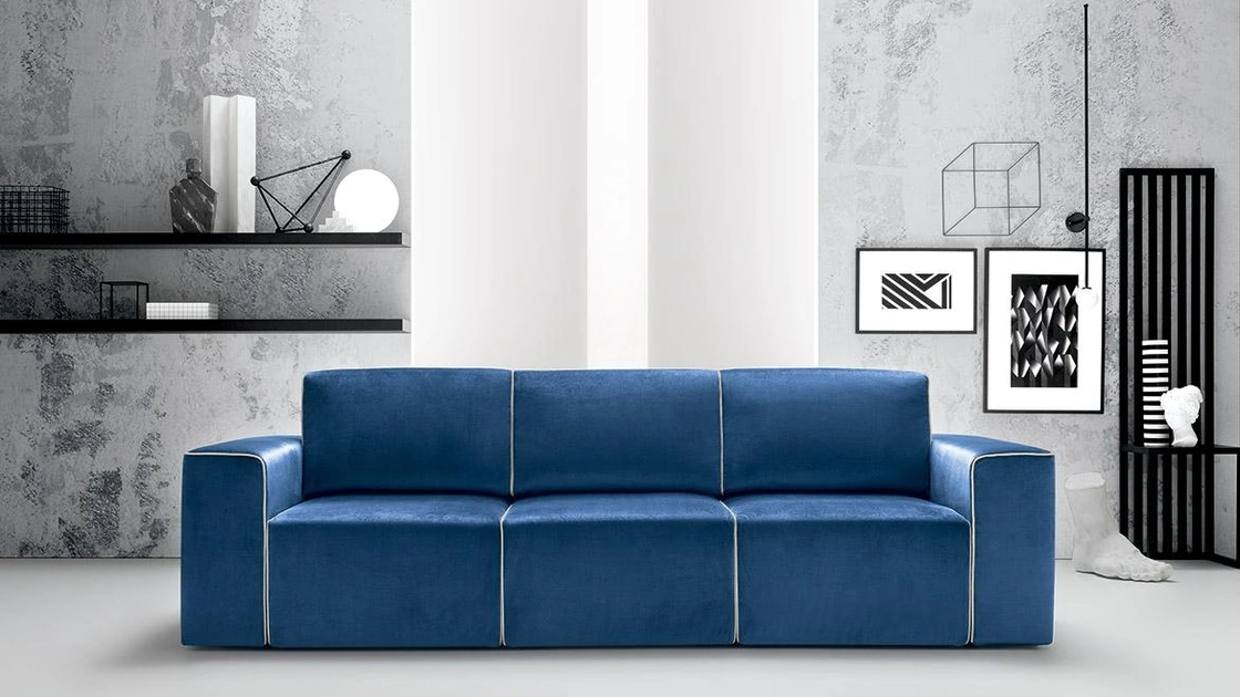 Divano lineare in tessuto con sedute estraibili Wally di Felis