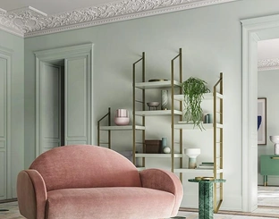 Divano lineare in velluto Wendy di Felis