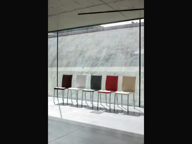 Sedia moderna in metallo rivestita in pelle Glamour di Target Point