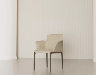 Sedia con braccioli Opera in pelle di Bontempi