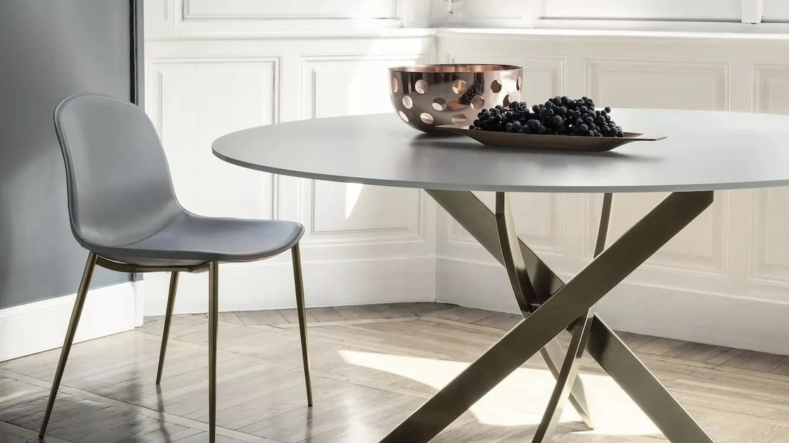 Sedia in pelle Seventy di Bontempi